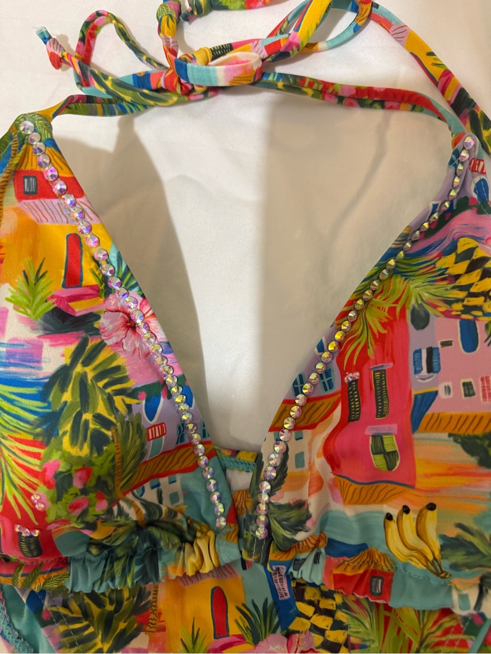 🌴 Tropical Rhinestone Bikini ✨ - Picture 2 of 4